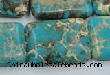 CAT17 15.5 inches 22*30mm rectangle natural aqua terra jasper beads