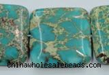 CAT19 15.5 inches 30*30mm square natural aqua terra jasper beads