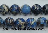 CAT213 15.5 inches 12mm round dyed natural aqua terra jasper beads