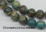 CAT5004 15.5 inches 10mm round natural aqua terra jasper beads