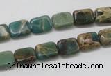 CAT5014 15.5 inches 8*10mm rectangle natural aqua terra jasper beads