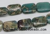 CAT5015 15.5 inches 12*16mm rectangle natural aqua terra jasper beads