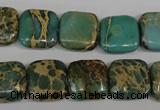 CAT5025 15.5 inches 14*14mm square natural aqua terra jasper beads