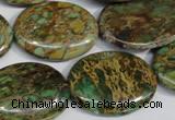 CAT5043 15.5 inches 22*30mm oval natural aqua terra jasper beads