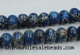 CAT52 15.5 inches 8*10mm rondelle dyed natural aqua terra jasper beads