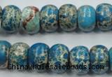 CAT63 15.5 inches 10*14mm rondelle dyed natural aqua terra jasper beads