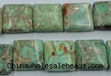 CAT68 15.5 inches 16*16mm square dyed natural aqua terra jasper beads