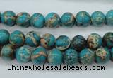 CAT75 15.5 inches 8mm round dyed natural aqua terra jasper beads