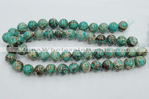 CAT77 15.5 inches 14mm round dyed natural aqua terra jasper beads