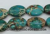 CAT98 15.5 inches 13*18mm oval dyed natural aqua terra jasper beads