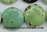 CAU203 15.5 inches 25mm flat round Australia chrysoprase beads