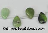 CAU42 10*14mm top-drilled flat teardrop australia chrysoprase beads