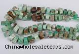 CAU430 10*15mm - 12*25mm faceted tyre Australia chrysoprase beads