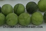 CAU513 15.5 inches 10mm round matte Chinese chrysoprase beads