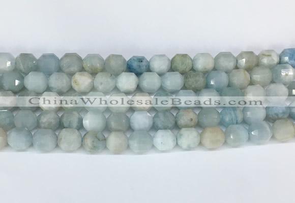 CBBS01 15 inches 8mm faceted prism aquamarine beads wholesale