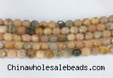 CBBS03 15 inches 8mm faceted prism peach calcite beads wholesale