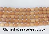 CBBS04 15 inches 8mm faceted prism peach calcite beads wholesale