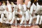 CBBS109 Top drilled 6*20mm - 8*30mm hexahedral prism white moonstone beads