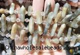 CBBS111 Top drilled 6*20mm - 8*30mm hexahedral prism sunstone beads