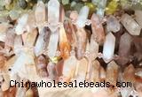 CBBS119 Top drilled 6*20mm - 11*35mm hexahedral prism red gum flower crystal beads