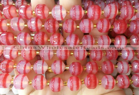 CCBS155 15 inches 10mm faceted prism agate beads wholesale