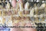 CBBS170 Top drilled 8*28mm - 9*30mm hexahedral prism yellow cherry quartz beads