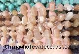 CBBS214 Top drilled 7*16mm - 11*25mm hexahedral prism sunstone beads wholesale