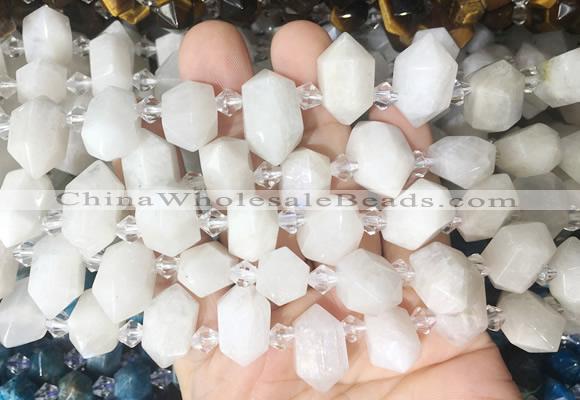 CBBS215 Top drilled 7*16mm - 11*25mm hexahedral prism moonstone beads wholesale