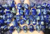 CBBS216 Top drilled 7*16mm - 11*25mm hexahedral prism lapis lazuli beads wholesale
