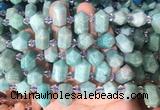CBBS219 Top drilled 7*16mm - 11*25mm hexahedral prism amazonite beads wholesale