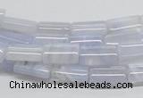 CBC07 15.5 inches 8*12mm rectangle blue chalcedony beads wholesale