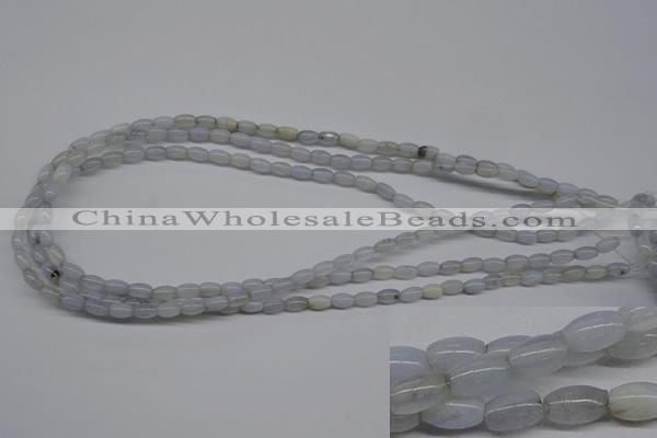 CBC23 15.5 inches 4*7mm rice blue chalcedony beads wholesale