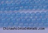 CBC250 15.5 inches 4mm A grade round ocean blue chalcedony beads