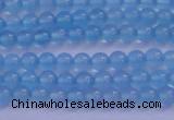 CBC260 15.5 inches 4mm AA grade round ocean blue chalcedony beads