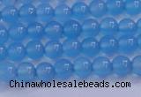 CBC261 15.5 inches 6mm AA grade round ocean blue chalcedony beads