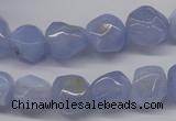 CBC30 15.5 inches 12*13mm nuggets blue chalcedony beads