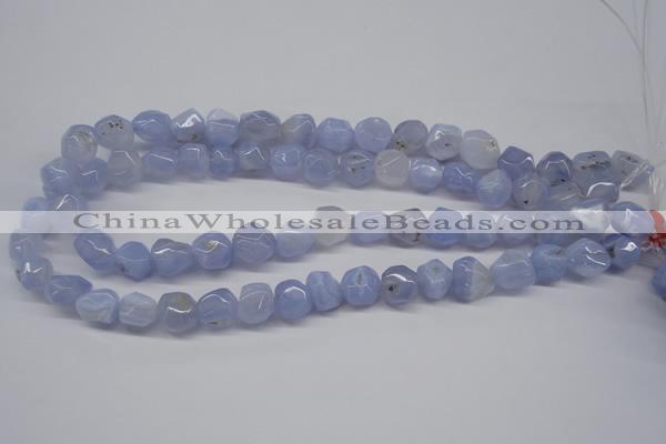 CBC30 15.5 inches 12*13mm nuggets blue chalcedony beads