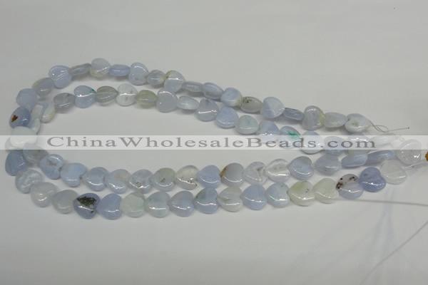 CBC34 15.5 inches 12*12mm heart blue chalcedony beads wholesale