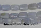 CBC39 15.5 inches 8*12mm rectangle blue chalcedony beads wholesale