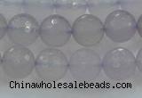 CBC437 15.5 inches 10mm faceted round purple chalcedony beads