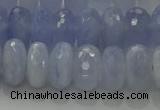 CBC448 15.5 inches 7*12mm faceted rondelle blue chalcedony beads