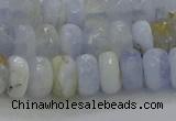 CBC465 15.5 inches 5*8mm faceted rondelle blue chalcedony beads