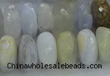 CBC468 15.5 inches 8*14mm faceted rondelle blue chalcedony beads