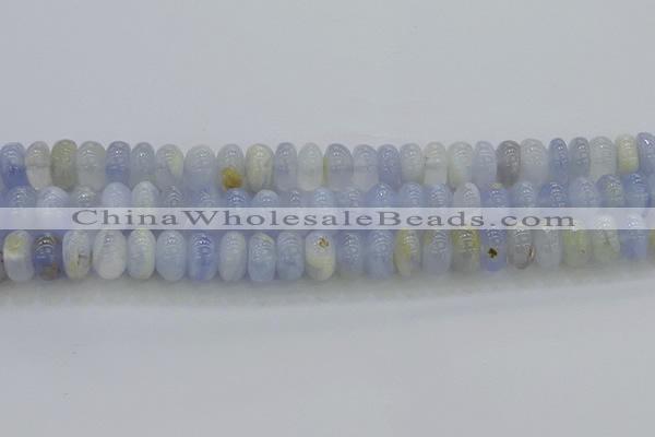 CBC472 15.5 inches 6*10mm rondelle blue chalcedony beads