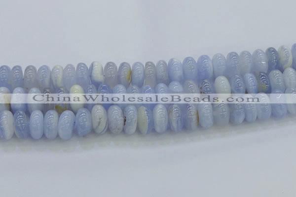 CBC474 15.5 inches 8*14mm rondelle blue chalcedony beads