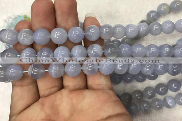 CBC713 15.5 inches 10mm round blue chalcedony beads wholesale