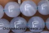 CBC720 15.5 inches 8mm round blue chalcedony gemstone beads