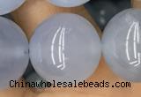 CBC737 15.5 inches 18mm round blue chalcedony beads wholesale