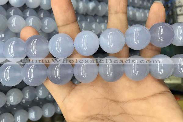 CBC737 15.5 inches 18mm round blue chalcedony beads wholesale
