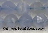 CBC741 15.5 inches 8mm faceted nuggets blue chalcedony beads